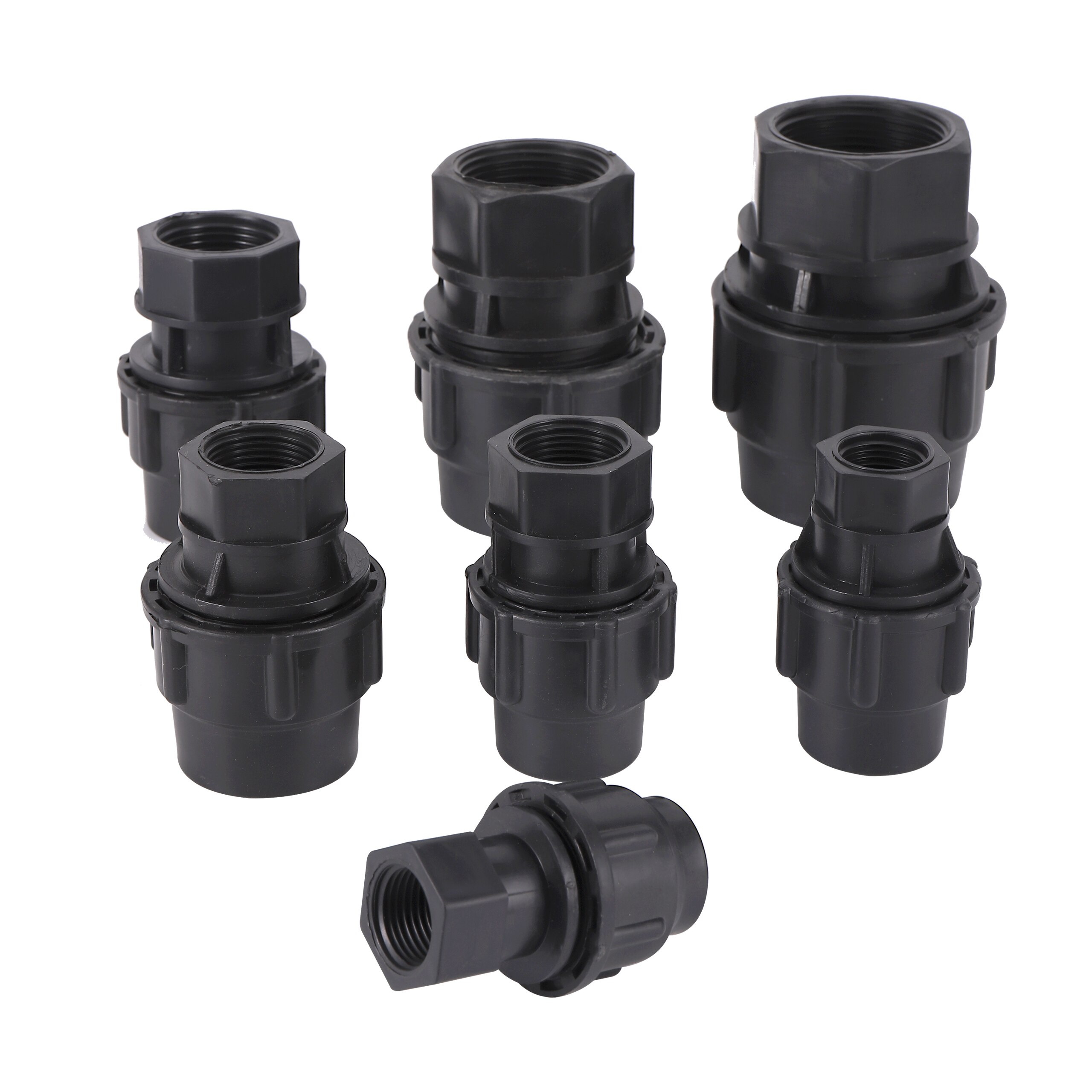 Pe tubulação de conversão rápida junta rosca fêmea 1/2 &quot;3/4&quot; 1 &quot;1.2&quot; 1.5 &quot;reduzindo 20/25/32/40/50mm id irrigação conexão do tubo água