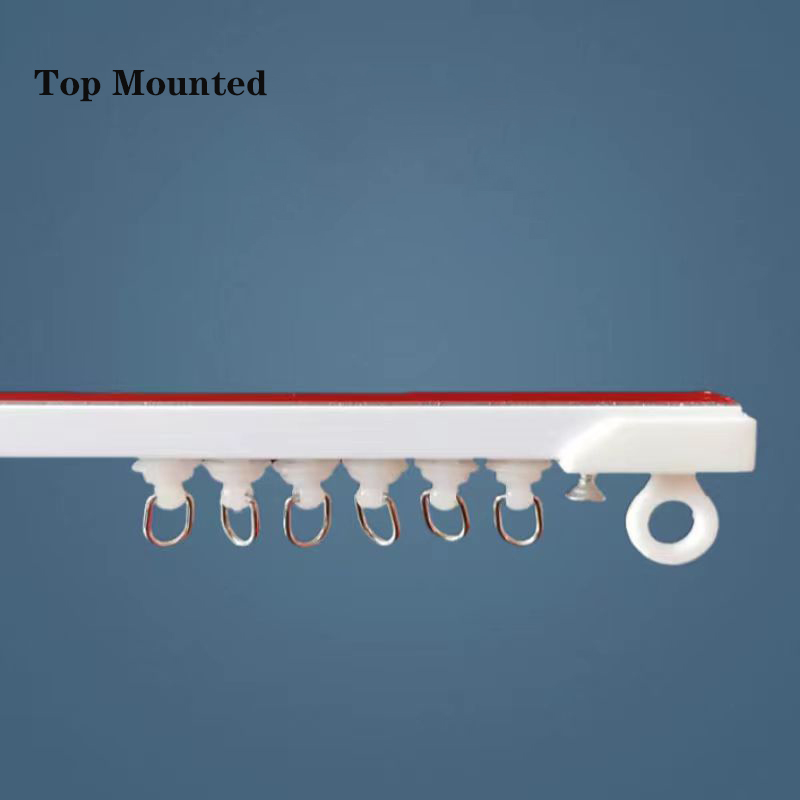 Starke selbstklebende Vorhangschiene ohne Stanzen, geräuschlose Nano-Gleitschiene, oben montiertes, seitlich montiertes Fensterdekor-Zubehör: YELLOW / 83-150cm