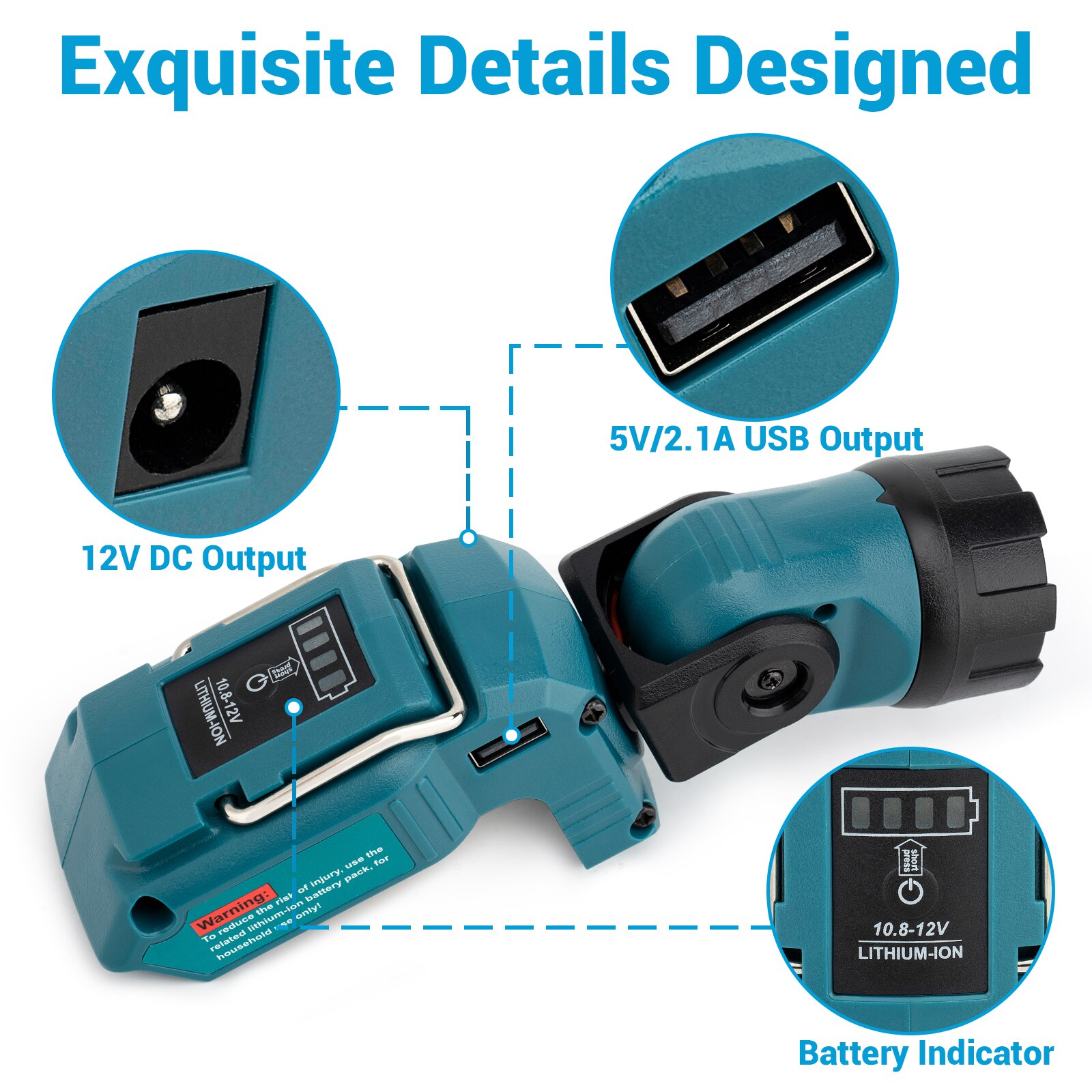 DCL510 LED Flashlight Replacement For Makita 12V Max BL1015 BL1040 BL1016 ML106 Cordless LED Handheld Work Light