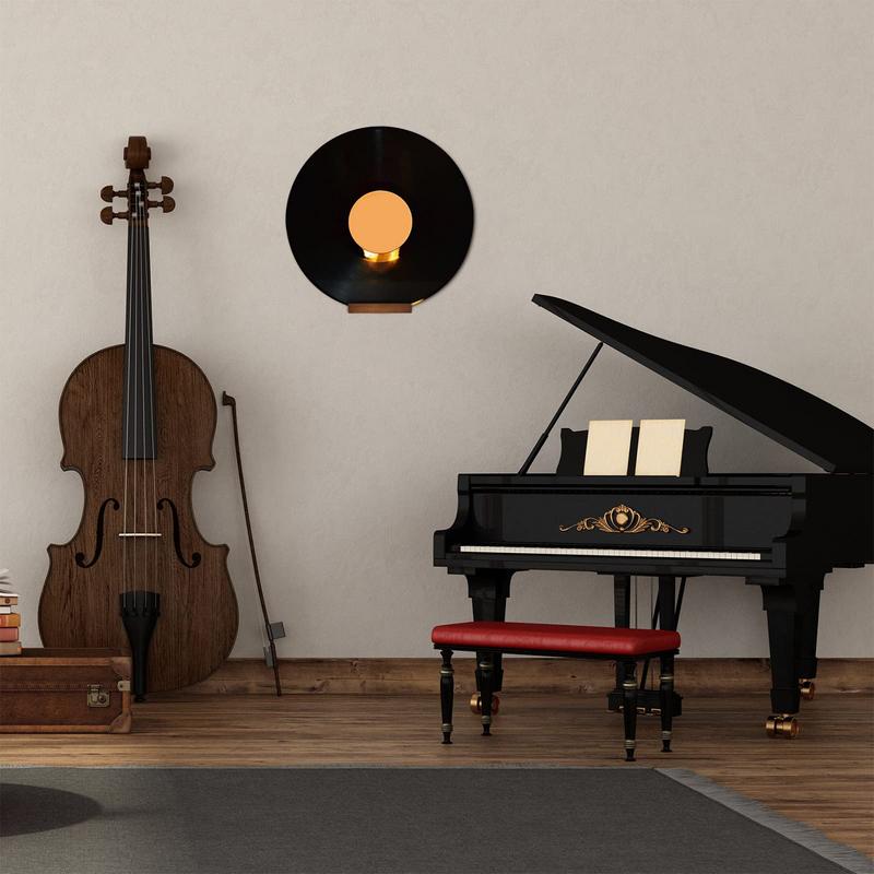 6 stk. vinylplatehylle i tre, veggmontert, liten veggplateholder, utstillingshylle, vinylplatehyller, plateholder til album
