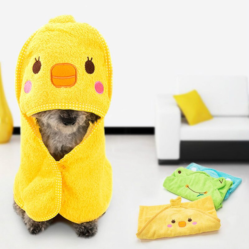 Cute Pet Dog Towel Soft Drying Bath Cat Hoodies Puppy Super Absorbent Bathrobes Cleaning supply