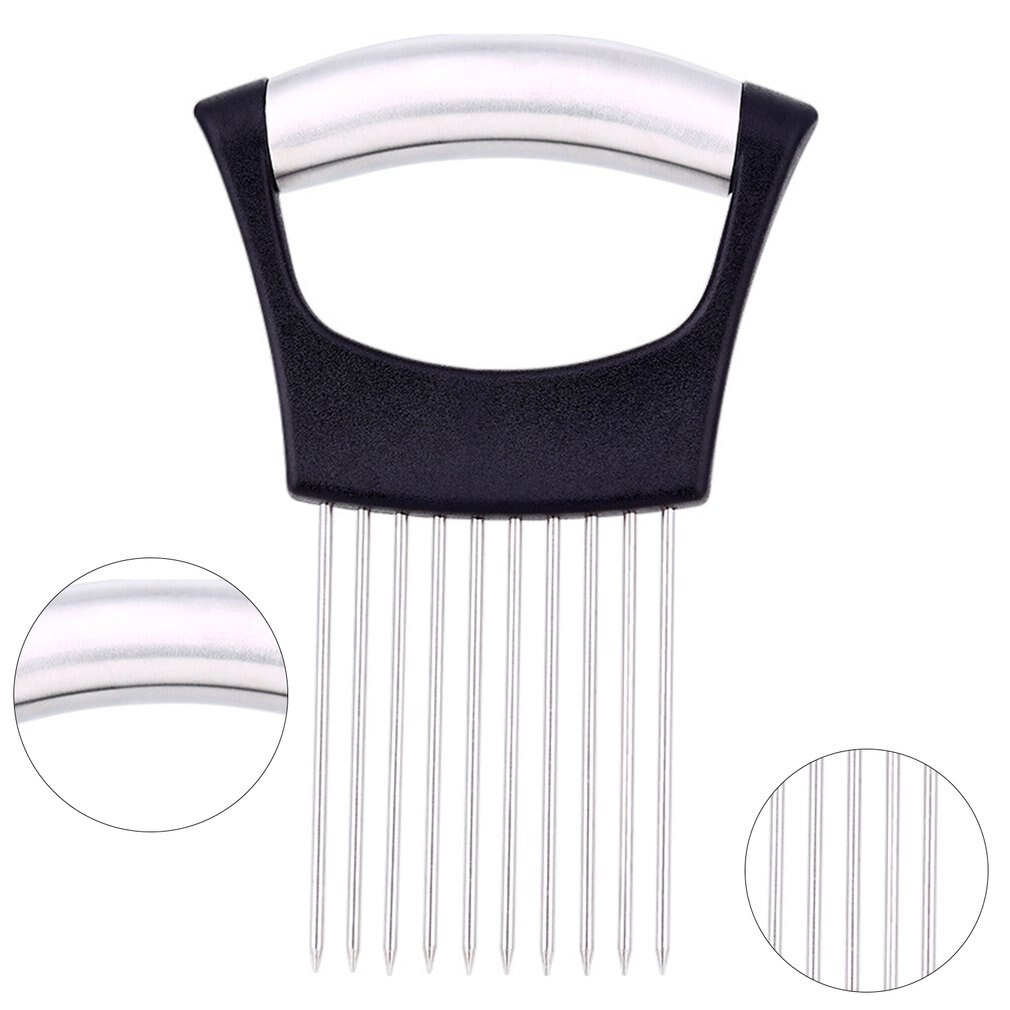 Kitchen Cutting Tool Onion Cutting Holder Stainless Steel Onion Cutter Chop Fruit Vegetables Cutter Slicer Tomato Cutter Knife