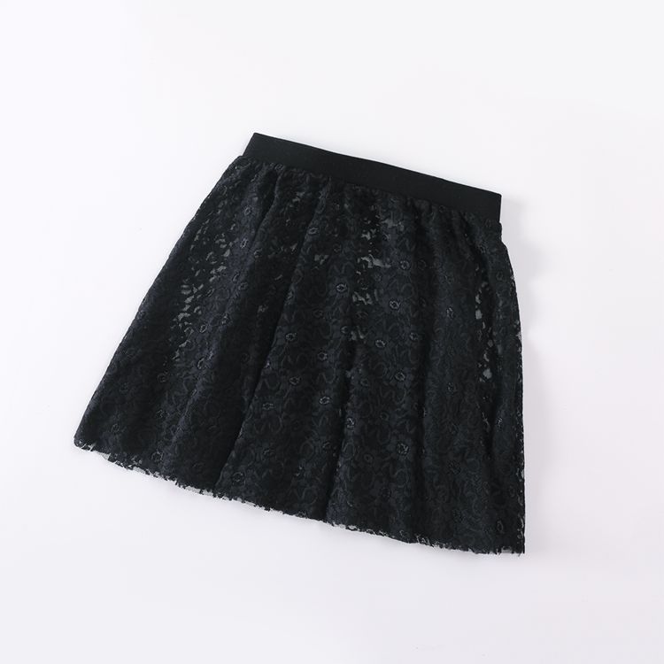 Girls Ballet Tutu Skirt Dance Chiffon Lace Basic Mini Pull-On Wrap Skirt with Waist Tie for Ballet Latin Dance Practice Clothing: HG2218-BLACK / M