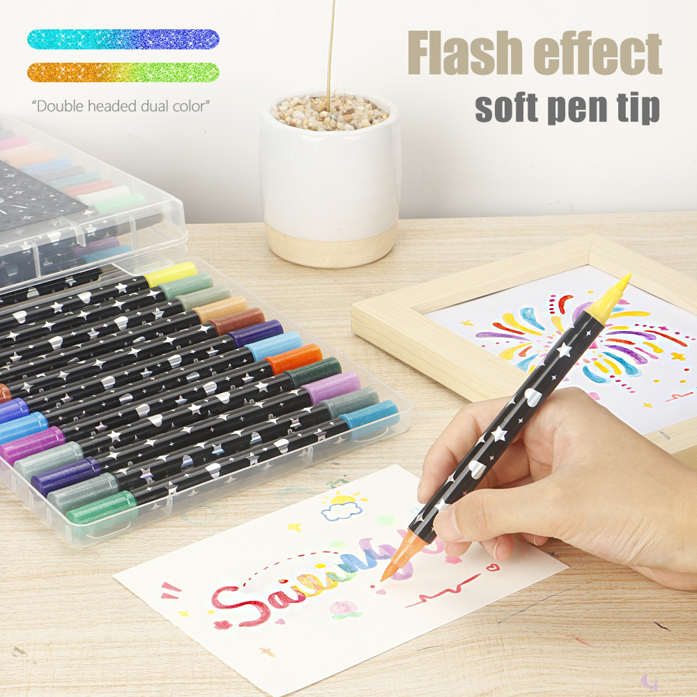 12-60 Pcs Double Tip Art Markers Vibrant Colors Quick-Drying For Painting Graffiti DIY Crafts Art Stationery School supplies.