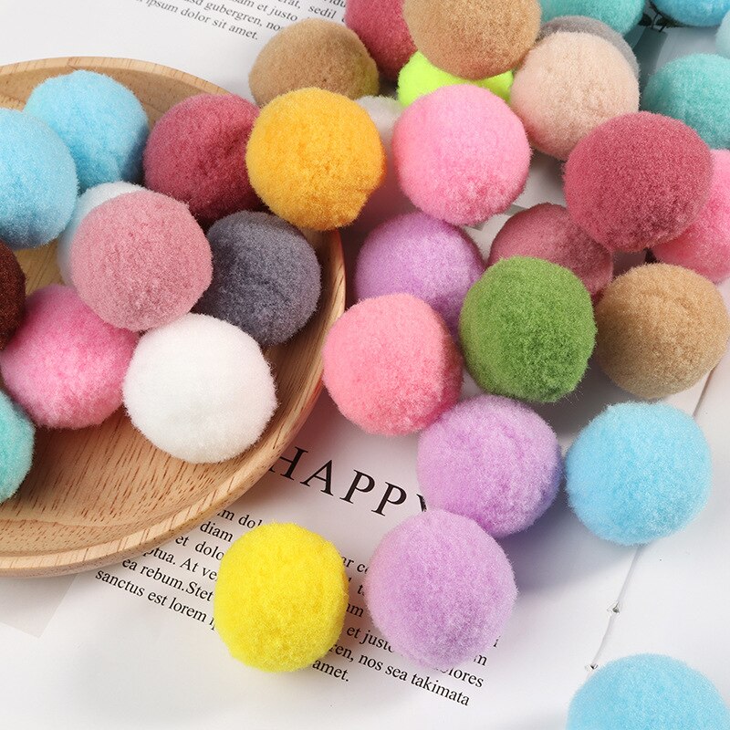 Multi size mix färg pompoms päls hantverk gör det själv mjuka pom poms bollar bröllop dekor lim på tyg tillbehör 8/10/15/20/25/30mm 20g: 30mm blanda 20g