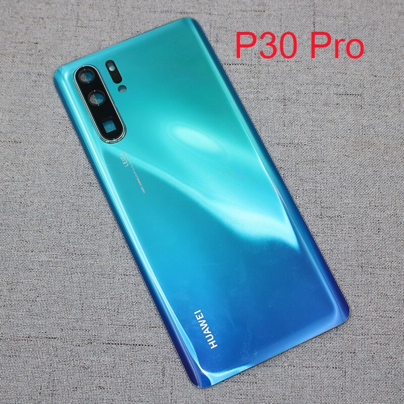 Original Huawei P30 Profi P 30 Zurück Batterie Abdeckung Hinten Glas Tür Gehäbenutzen Ersatz Tafel fallen Für p30Profi Mit Kamera objektiv &Ampere; Logo: P30Profi-Blau