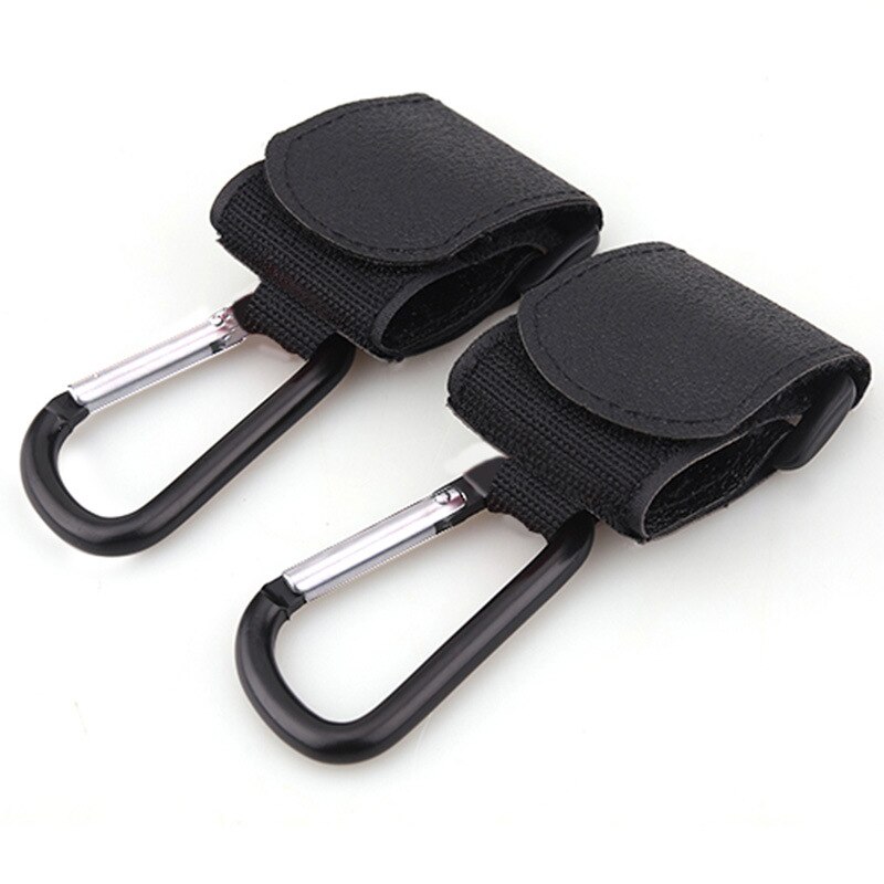2 stuks/partij kinderwagenaccessoires multifunctionele baby bebes kinderwagen autohaak boodschappenwagen rekwisieten hanger metalen handige haak: Zwart