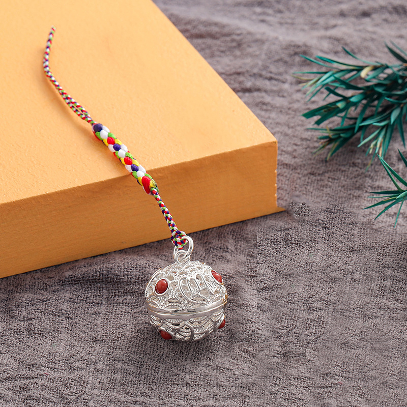 Cloisonne Caller Locket Colorful Braided Rope KeyChain Music Ball Aromatherapy Essential Oil Diffuser Trendy KeyRing Jewelry: Yellow