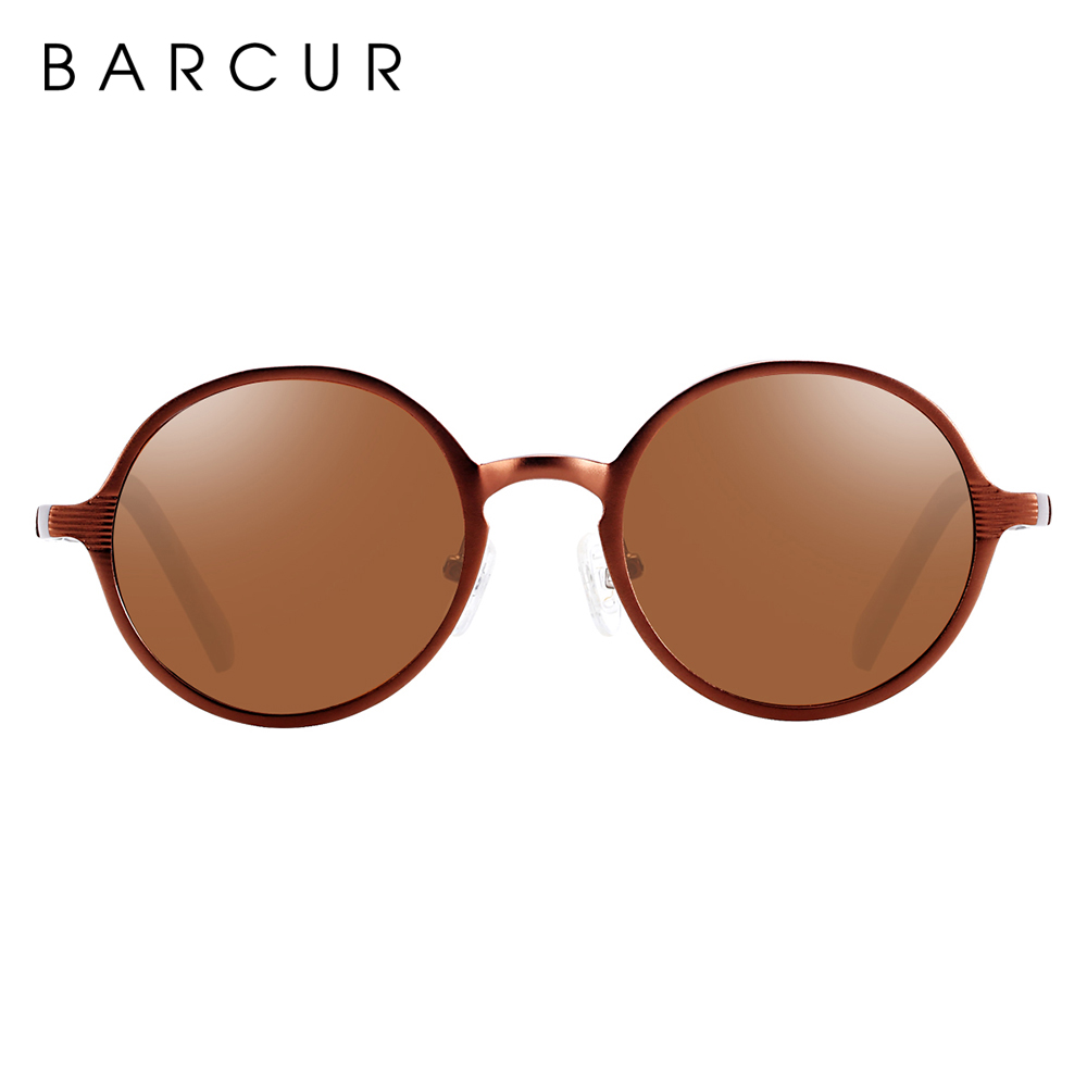 BARCUR Black Goggle Male Round Sunglasses Luxury Brand Men Glasses Retro Vintage Women Sun Glasses UV400 Eyewear
