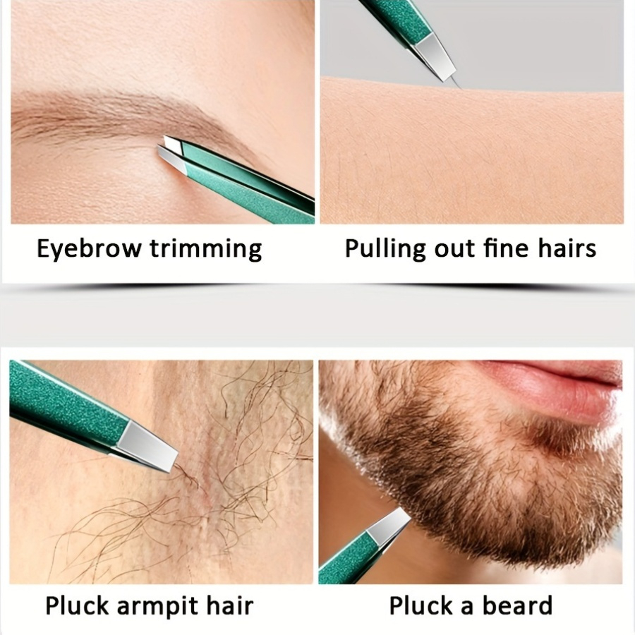 4-teiliges Pinzetten-einstellen aus Edelstahl, unisex, professionelle Präzision für Gesichtshaare, Augenbrauen, eingewachsene Haare und Splitter, langlebig und er