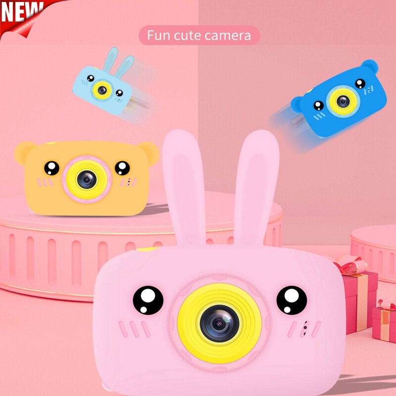 Toy Camera Mini Camera Kids Toys Cartoon Digital Camera Baby Toys 12.0M with 2.0 Inch IPS Screen Children Educational Toys