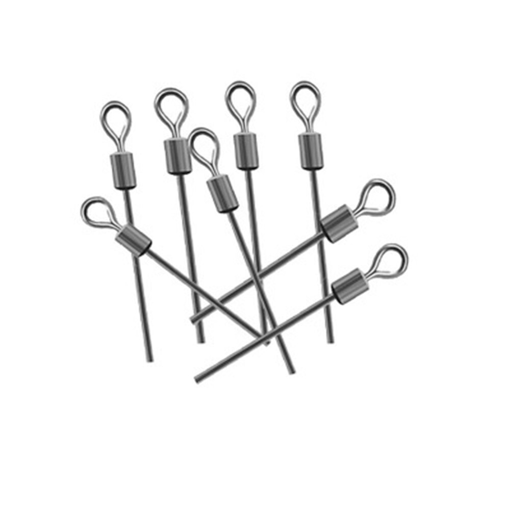 50pcs Hard Steel Wire Long Pole Fishing Swivel Stainless Steel Barrel Rolling Connector Fishing Accessories Tackle