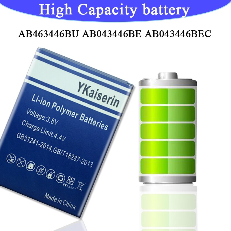 AB463446BU X208 batería para samsung C3300K B189 B309 GT-C3520 E1228 GT-E2530 E339 GT-E2330 batería x208 AB553446BU AB043446BE