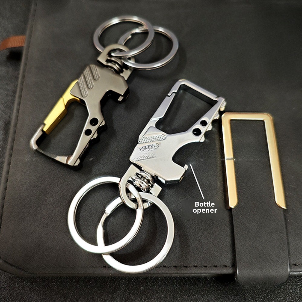 Chaveiro de gravidade multifuncional masculino com abridor de garrafa acessórios chave chaveiro do carro pingente abridor de banquete de casamento presente
