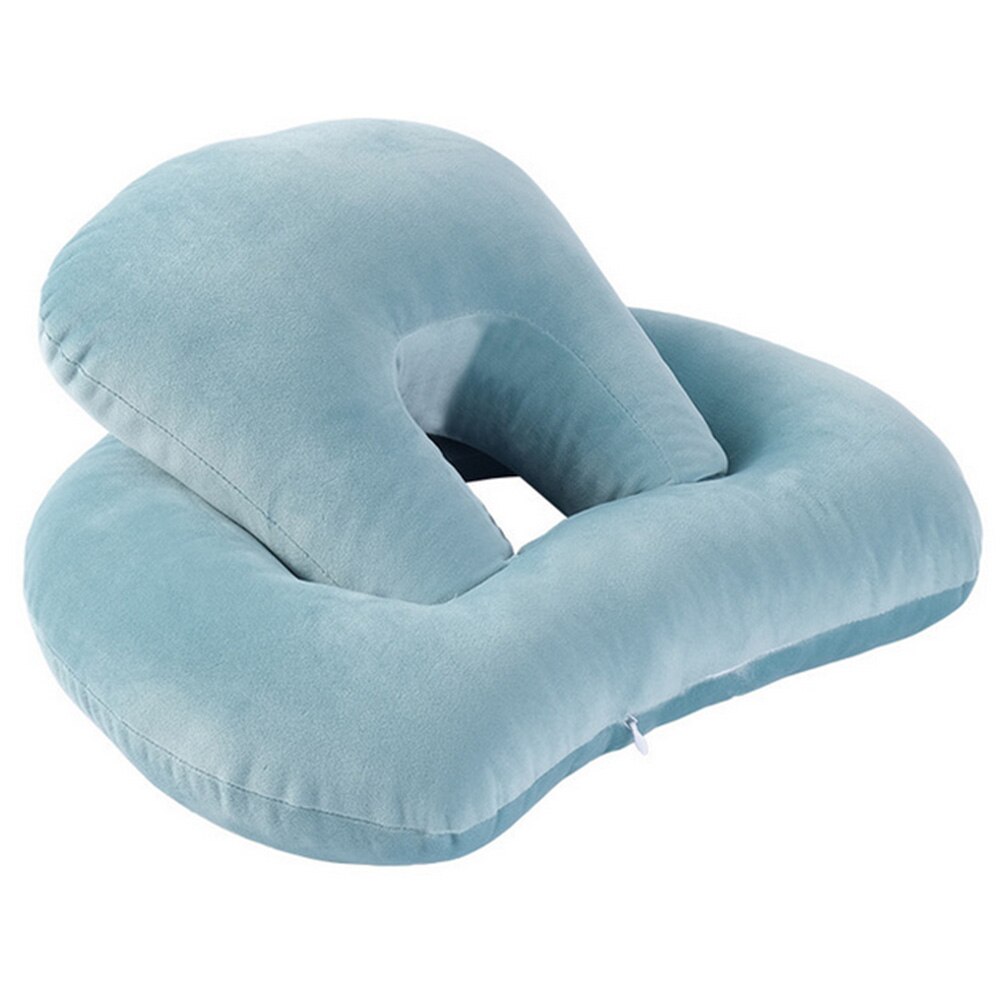 Octopus Hollow Napping Pillow Office Sleepy Pillow Travel Pillow Neck Protection Pillow Back Support Rest Memory Cotton Pillow: Sky-blue