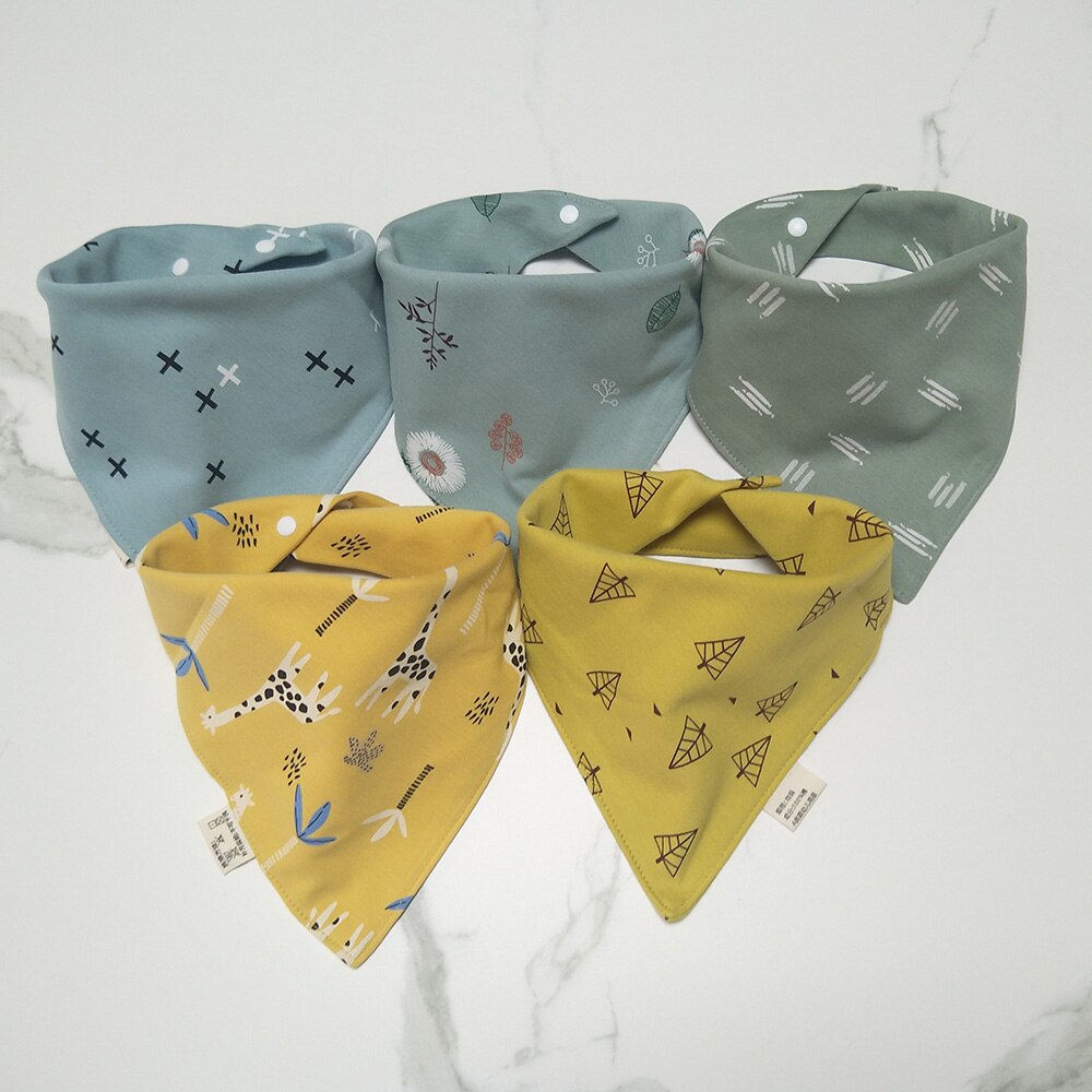 5pcs/lot Baby Bibs for Boy Girl Bandana Bib Burp Cloth Cute Triangle Cotton Baby Scarf Meal Collar Burp Infant Accessories: 11