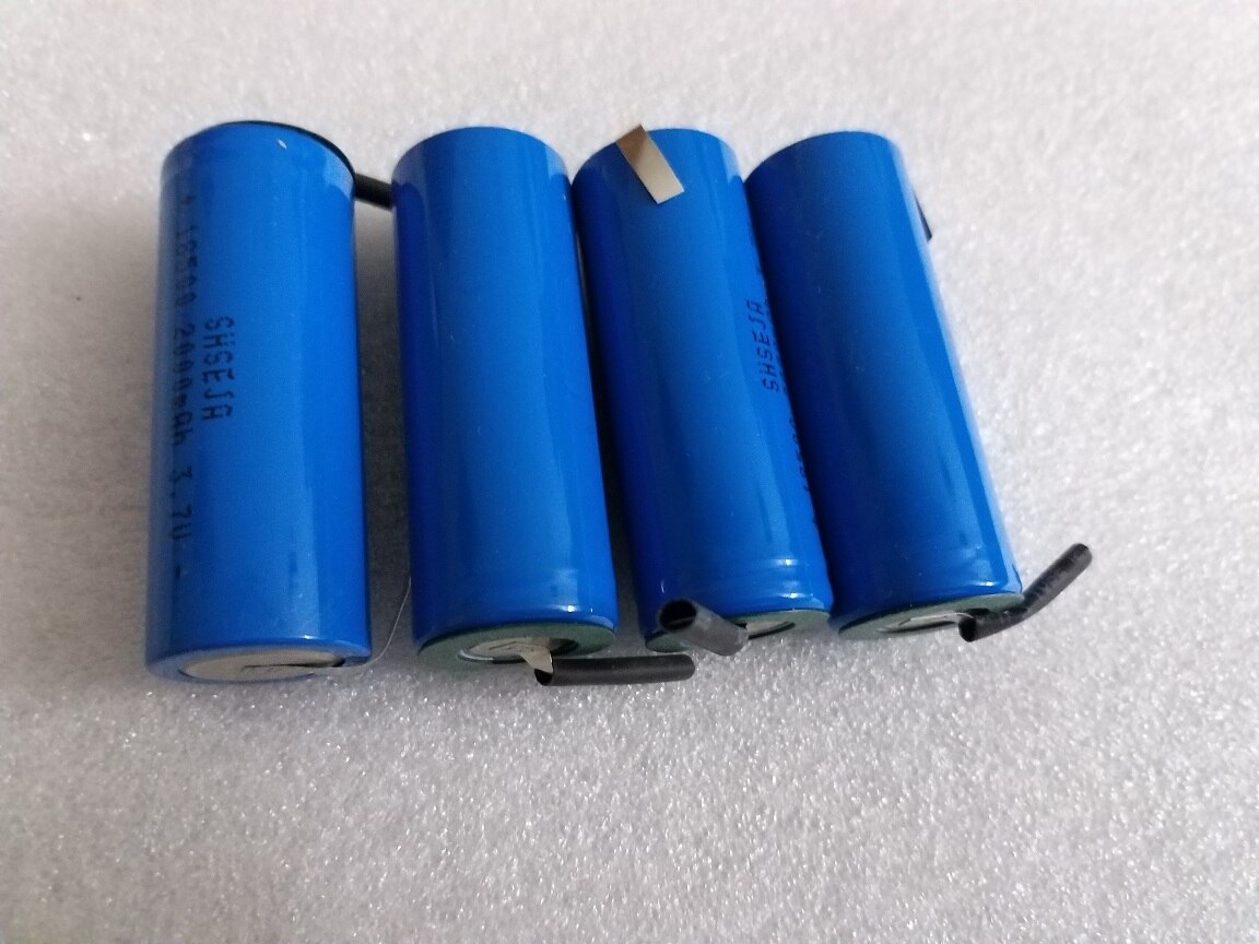 18500 2000mAh 3.7 V batería recargable Batería de iones de litio Recarregavel para linterna LED: Blanco