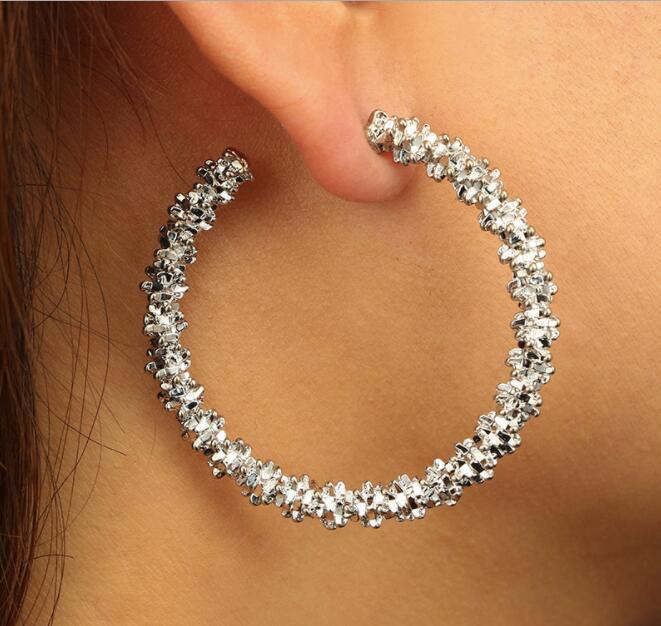 Grote Cirkel Hoepel Oorbellen voor Vrouwen Goud Zilver Wervelkolom C Hoops Grote Half Ronde Party Creoolse Boucle D' Oreille bijoux