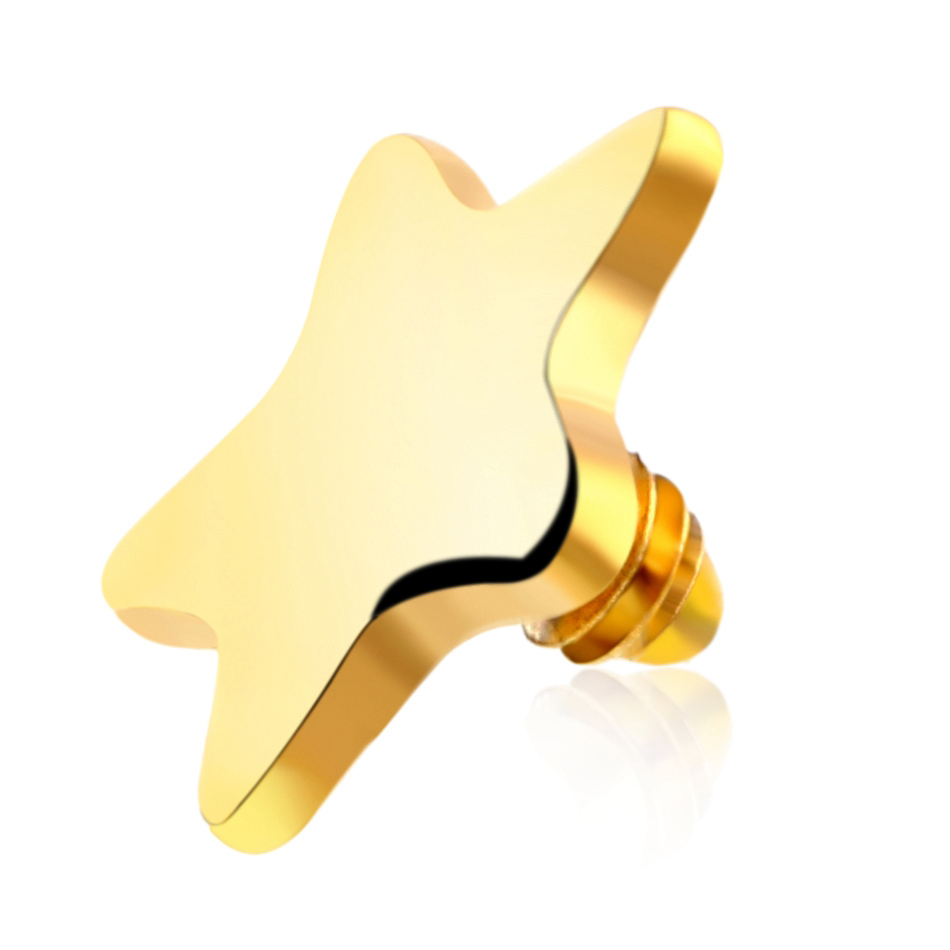 1 pieza G23 Piercing de titanio Micro Dermal CZ gema Micro ancla dérmica cristal Top Piercings dérmicos Piercing de superficie 14G joyería del cuerpo: Bronce antiguo plateado