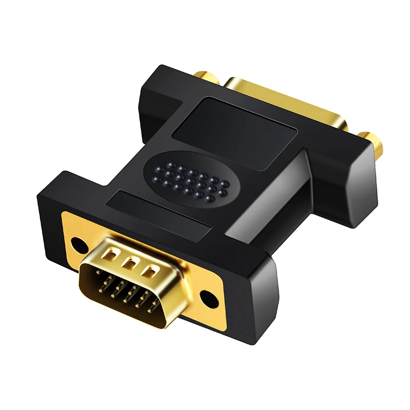 DVI To VGA Adapter VGA Male To DVI 24+5 Pin Female Converter 1080 Gold Plated DVI Convertor ForComputer PC Laptop N178: black
