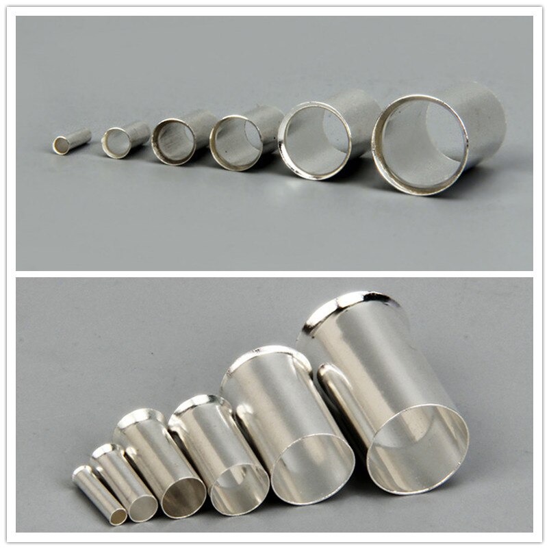 100PCS Niet-Geïsoleerde Draad Connector Adereindhulzen Elektrische Kabel Terminal Koper Blote Vertind Crimp Terminal 0.5mm-16mm 22-10 AWG