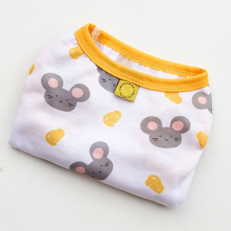 lato chudy pies kamizelka zwierzę domowe Kot T-koszula Słodki wydrukować Miś Niedźwiedź płaszcz oddychający kotek szczeniak koszula mały pies zwierzę domowe ubranie zwierzę domowe kieszonkowe dzieci: żółty / XS