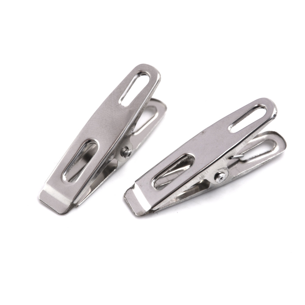20 Teile/los Edelstahl Wäscheklammern Datei Metall Clips Für Mantel Hosen Wäscheständer KleiderbüGel Gestell Waschen essen Verschlußklammer