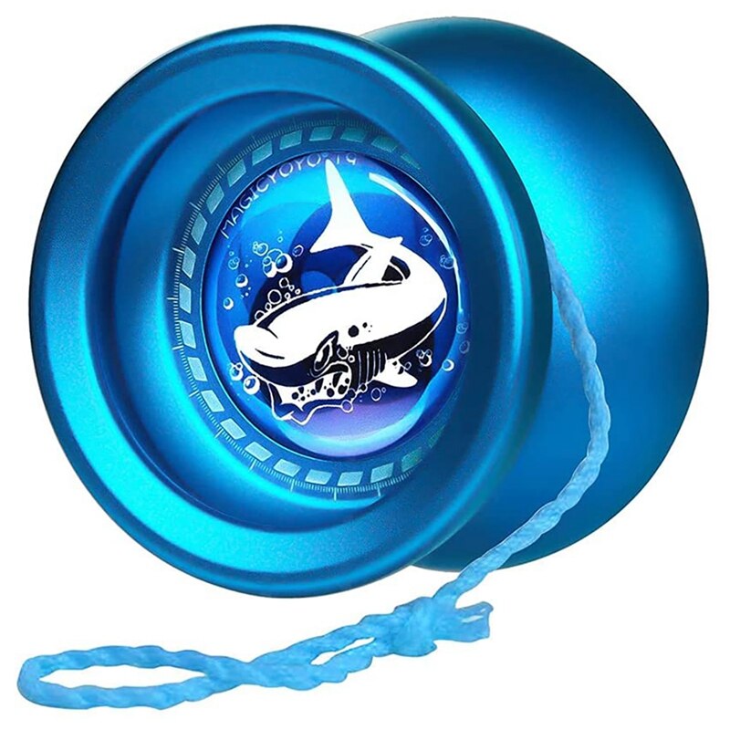 Magicyoyo responsive yoyo  t9, shark-blue yoyo with replacement bearing, axle, bearing removal tool, glove, , 5 strings
