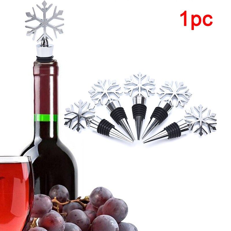 10Styles Wine Bottle Stopper Zinc Alloy Decorative Snowflake Stopper Party Supplies for Keeping Wine Fresh: YHG847-main1