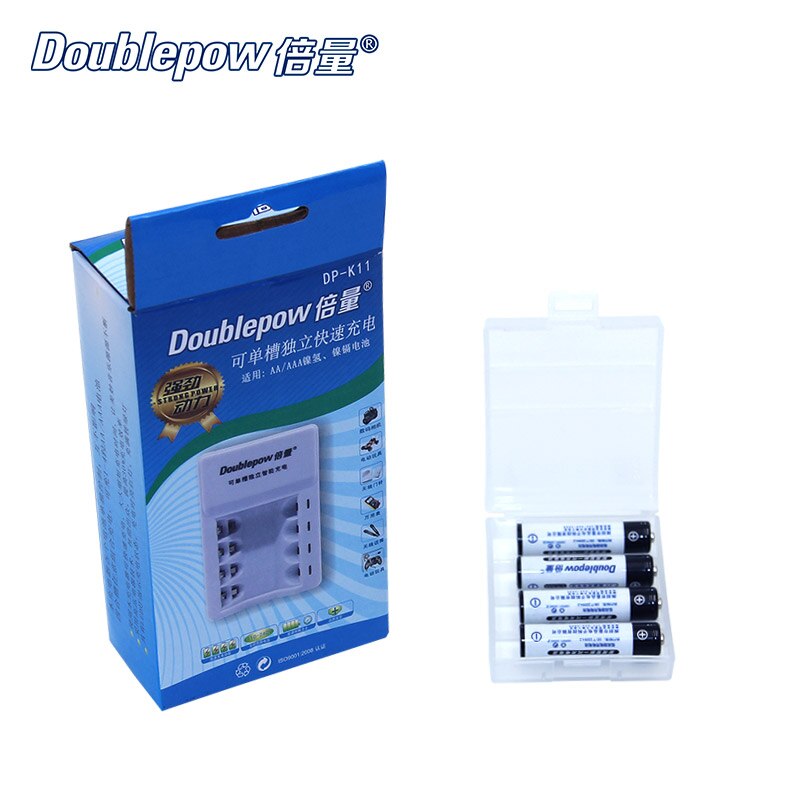 4 Slots Doublepow DP-K11 Ni-MH/NI-CD Intelligent Rapid Charger + 4 pcs 1.2V AAA Ni-MH 1100mA batteries in full capacity Set