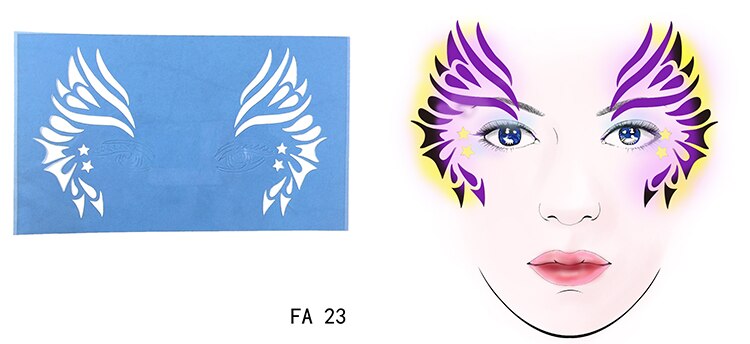 Ophir ansigtsskabelon genanvendelig ansigtsmaling stencil til fest midlertidig tatoveringsskabelon kropsmaling stencil 7 stk fa (23-29)