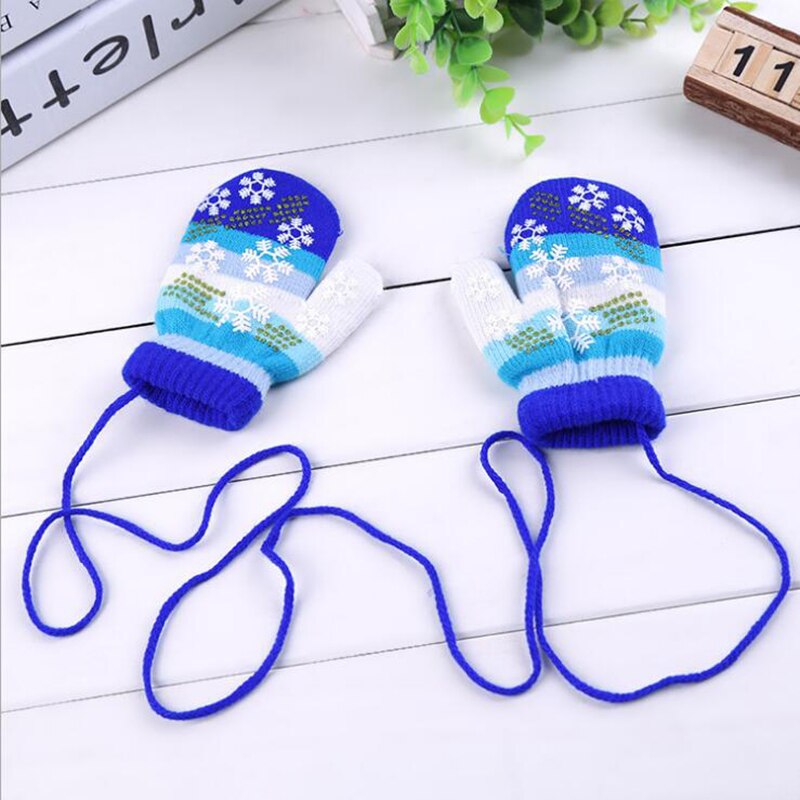 Kinderen Handschoenen Herfst Winter Kinderen Warme Handschoenen Jongens Meisjes Zachte Wanten Snowflake Streep Producten Baby Accessoires Handschoenen