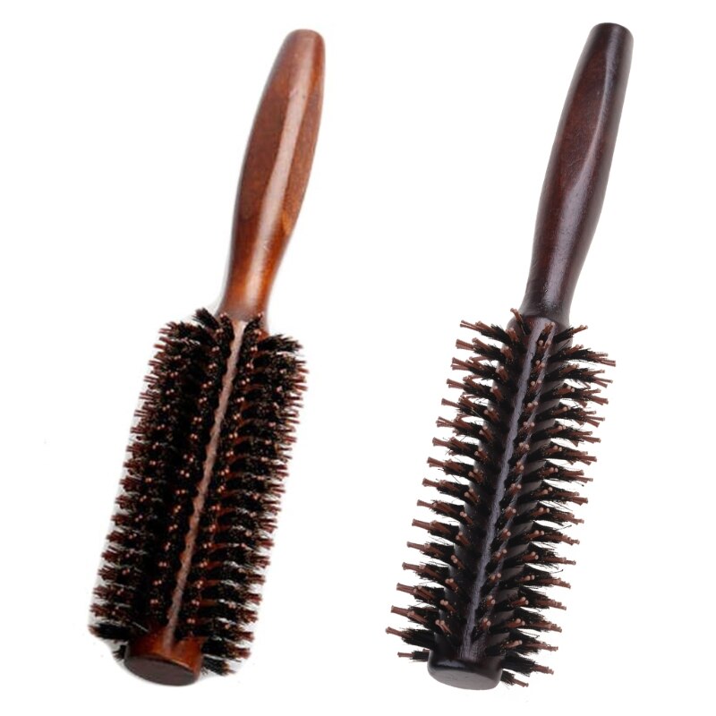 Pente de cabelo liso 6 tipos, sarja natural, cerdas de javali, escova de rolamento, tambor redondo, ondulação, faça você mesmo, ferramenta de estilo, cabeleireiro