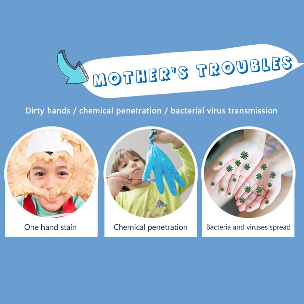 Guantes de goma de látex desechables para niños, protectores de manos universales para limpieza del hogar, experimentos, Catering, mano izquierda y derecha, 20 Uds.
