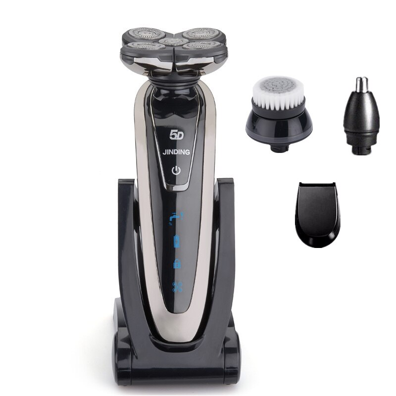 Electric Shaver for Men Rechargeable Shaving Machine for Hair Removal Electric Razor 5D Floating Head Bread Trimmer D40: gray-4