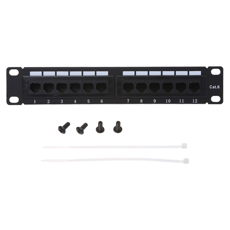 ANENG Cat6 12 Poort RJ45 Patch Panel UTP LAN Netwerk Adapter Kabel Connector