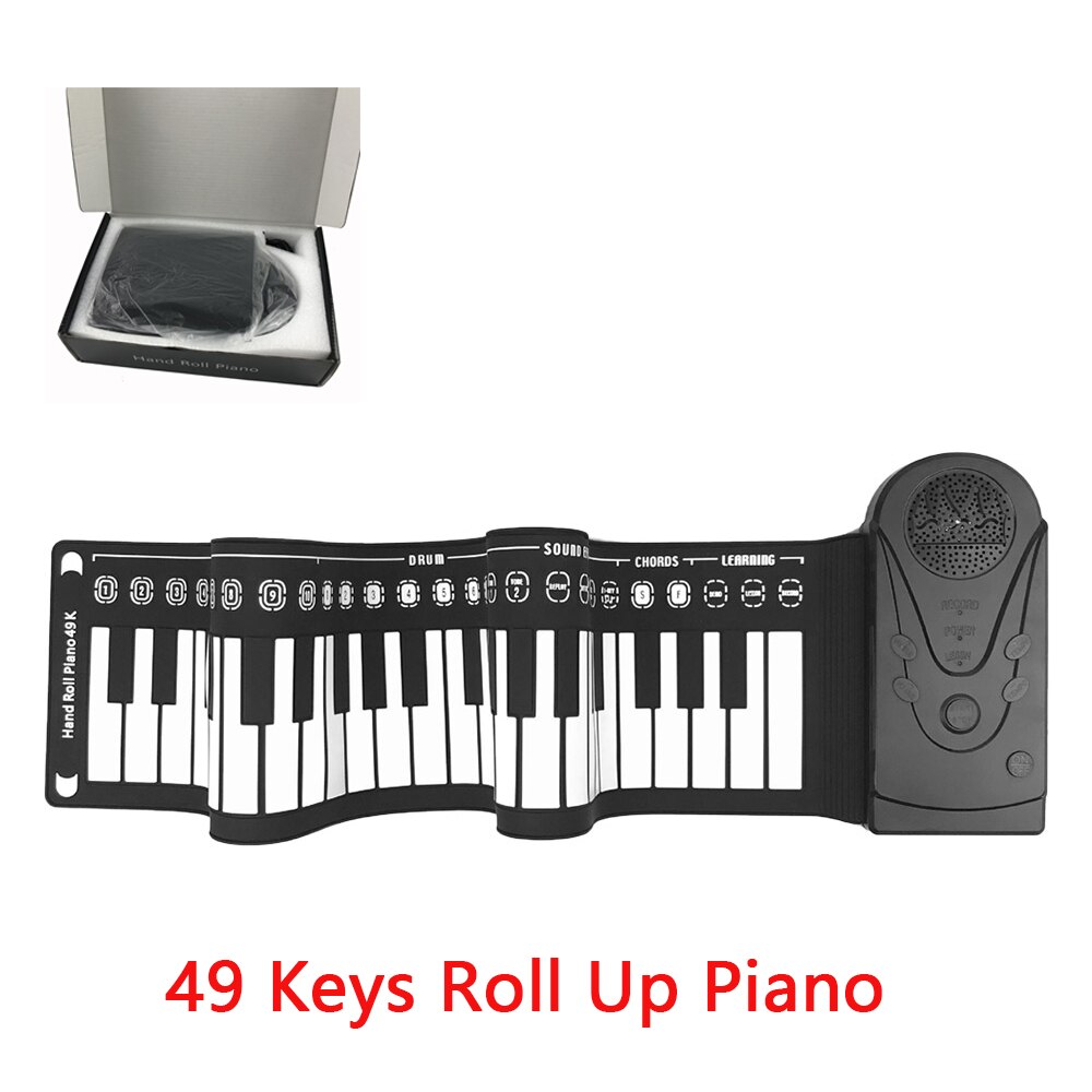 49 taster rulle klaver sammenfoldeligt håndrulle klaver indbygget højttalerrytme redigering optagelse osv. til børn / voksne / begyndere