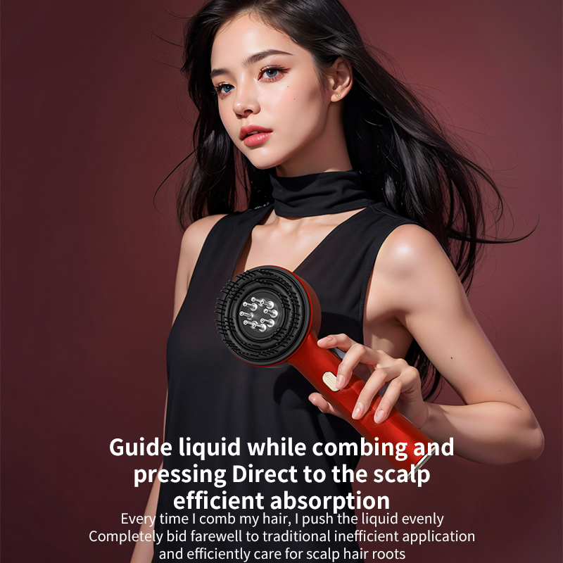Peine eléctrico para masaje del cuero cabelludo, masajeador de cabeza con luz infrarroja para el crecimiento del cabello, aplicador de aceite para el cuero cabelludo, cuidado del cabello antipérdida de cabello