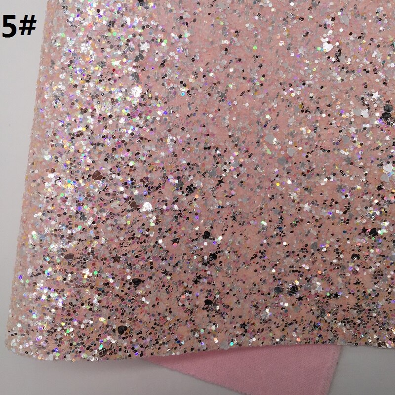 1pc 21 x 29cm dikke glitterleer met sterren en hartjes voor het maken van strikken accessoires leosyntheticodiy  t113: 5