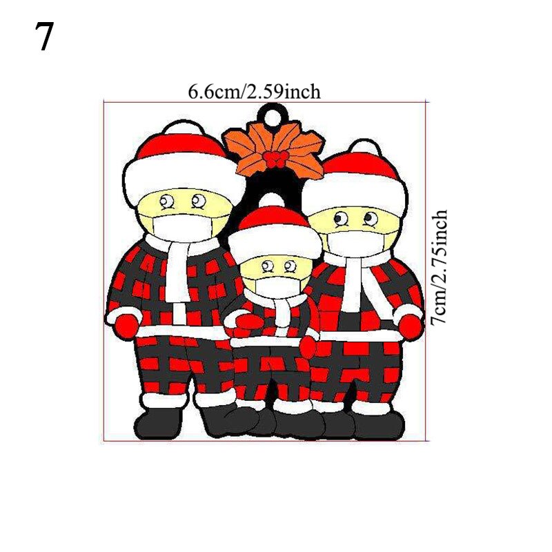 Mascarilla facial DIY de Navidad para Familia, decoración de árbol de Navidad con muñeco de nieve, adornos colgantes, decoración para el hogar,: 7