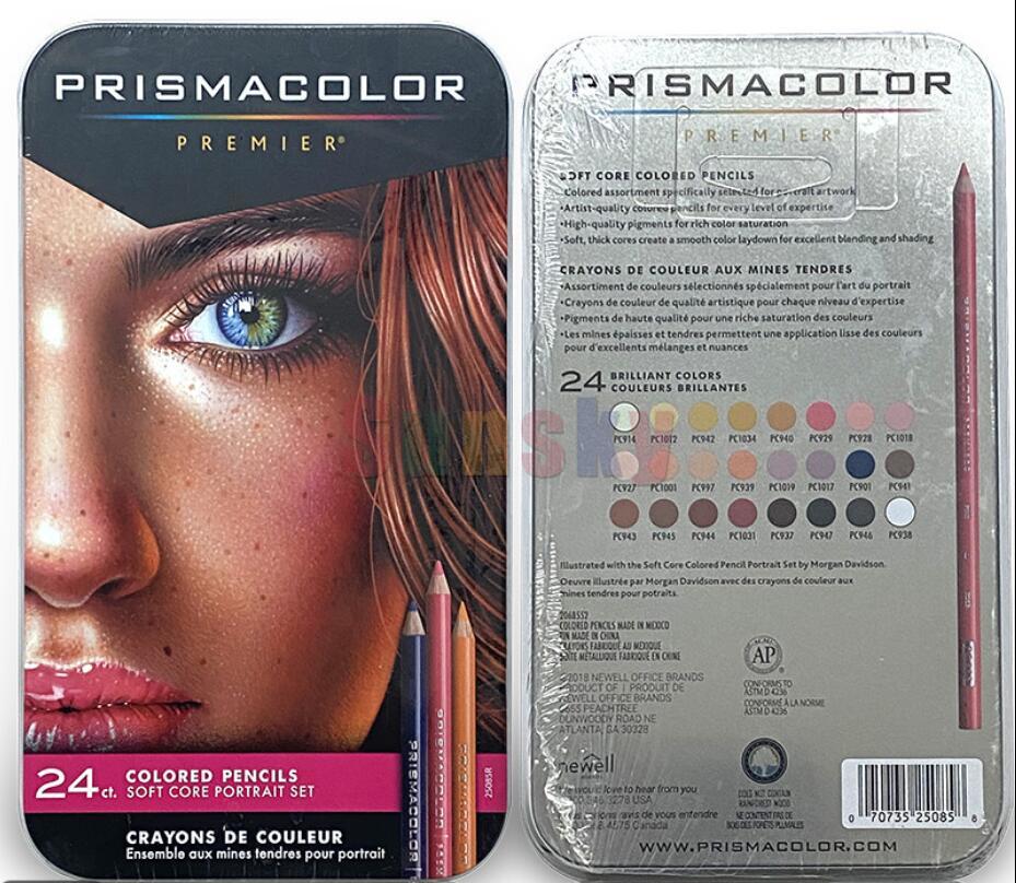 24 couleurs usa Original portrait peau dessin crayon couleur grasse crayon artiste sanford prismacolor couleur ensemble de crayons