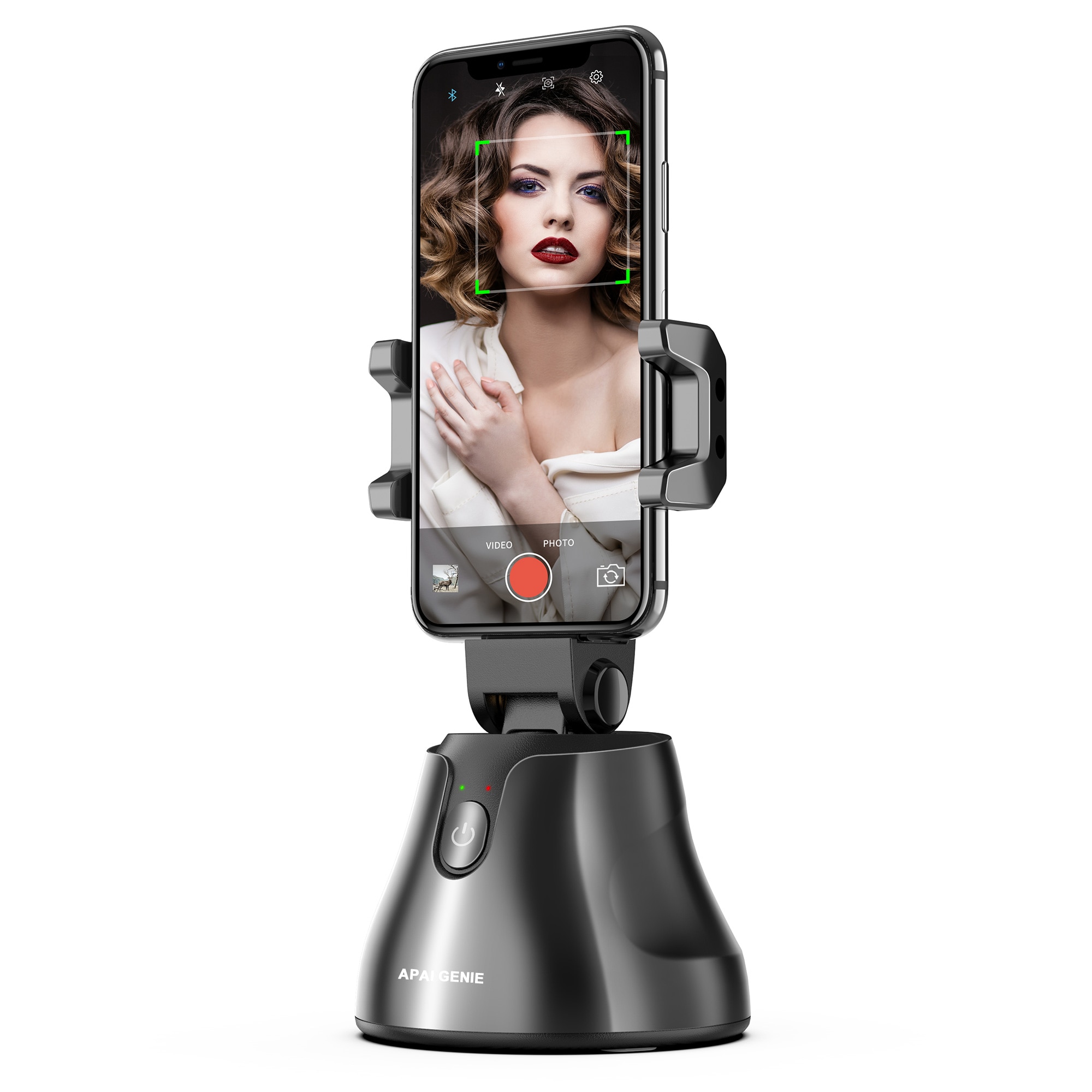 Apai genie selfie stick 360 rotation auto face object tracking smart skyde kamera telefon mount vlog skyde smartphone holder