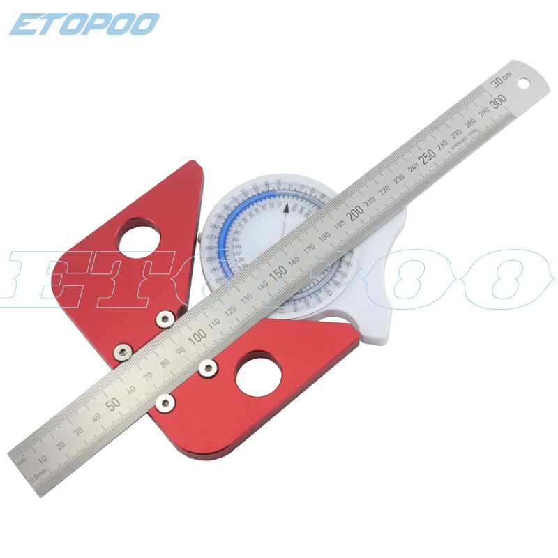 Règle pour menuiserie en bois, angle de 45 degrés, ligne centrale, outil de bricolage pour menuiserie