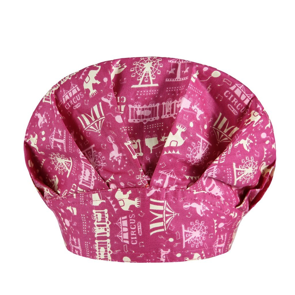 Scrub verpleegkundige hoed knopen bedrukte gorros quirurgicos bouffant sanitaire muts met zweetband cartoon print verpleegkundige mutsen scrub muts: C