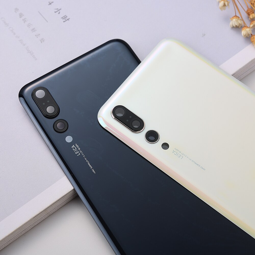 Bakpanel original huawei  p20 pro batteri baklucka bakdörr hus glasfodral för  p20 pro  p 20 batterilucka + kameralins