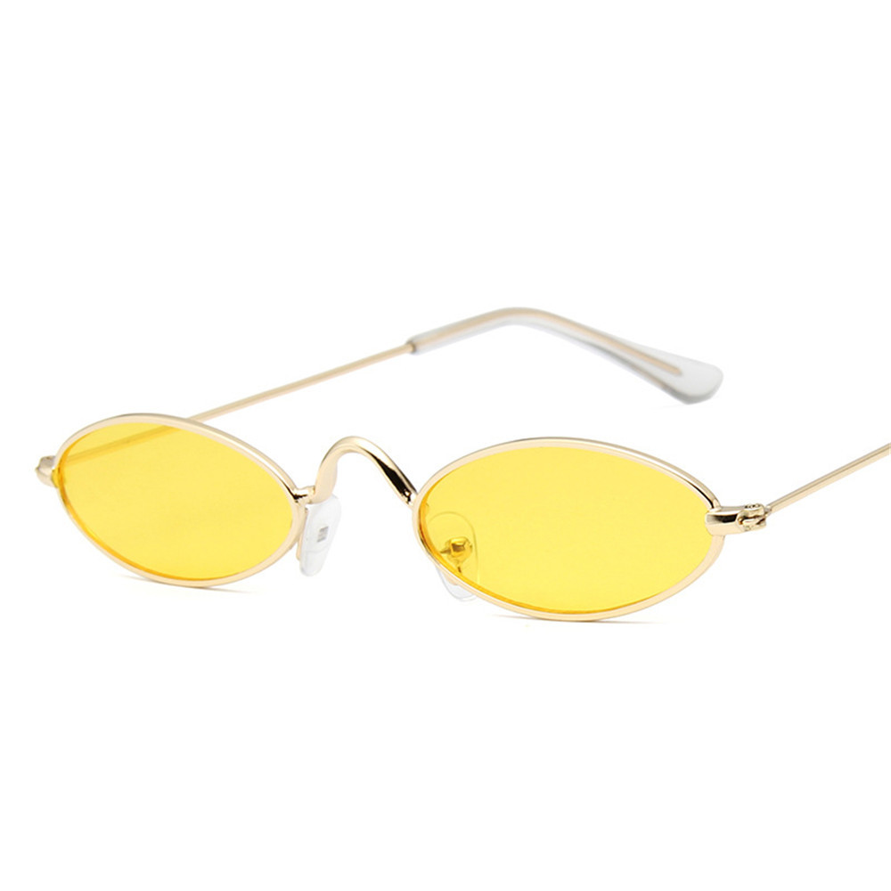 Unisex Mannen Dames Oval Zonnebril Shades Mannelijke Vrouwen Retro Zonnebril Uv Driving Travelling Zonnebril: Gold Yellow