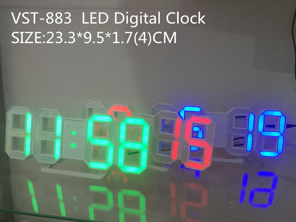 5 farver originale 3d ledede bord ur moderne vægur digital ure 12/24 timer display ur mekanisme alarm udsætte skrivebord