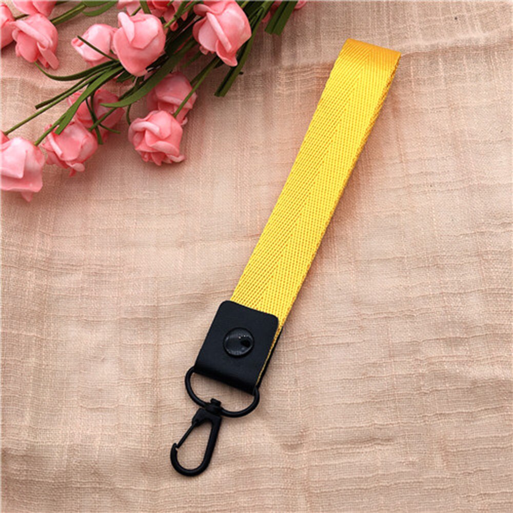Effen Kleur Lanyards Tag Houder Neck Hang Id-kaart Lanyards Polsbandje Sleutel Touw Mobiele Telefoon Riemen Id-kaart Sleutelhanger zwart Rood: S yellow