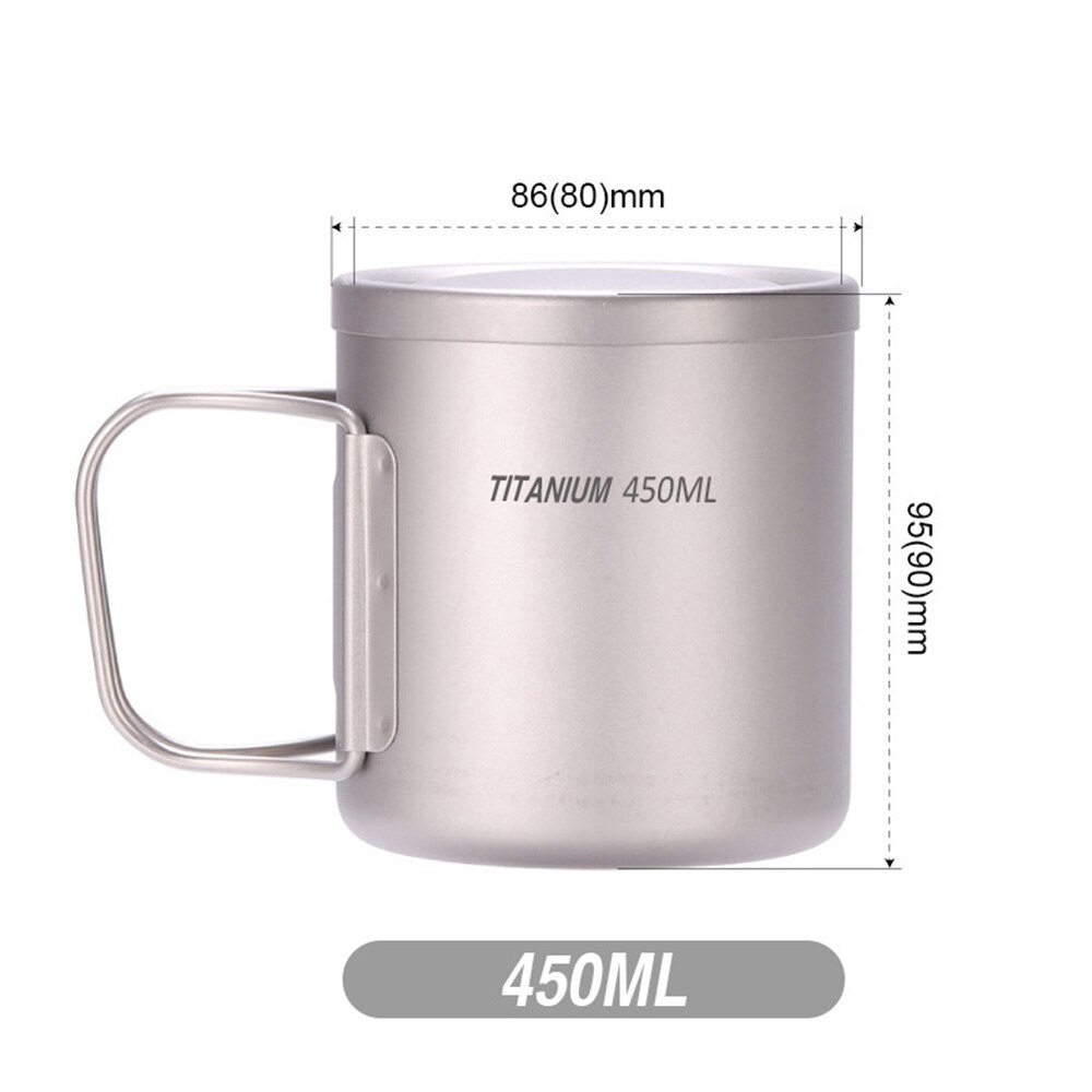 220ml/330ml/450ml/550ml Double Wall Titanium Water Cup Coffee Tea Mug for Home Office Outdoor Camping Hiking Backpacking Picnic: B3