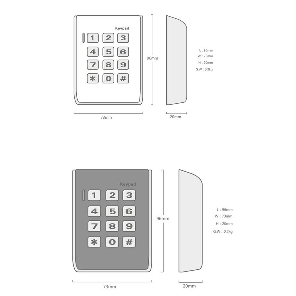 Waterproof backlight RFID Access Control Keypad K31 Stand Alone Access Controller 13.56MHZ Keypad Access Card Reader 2000user